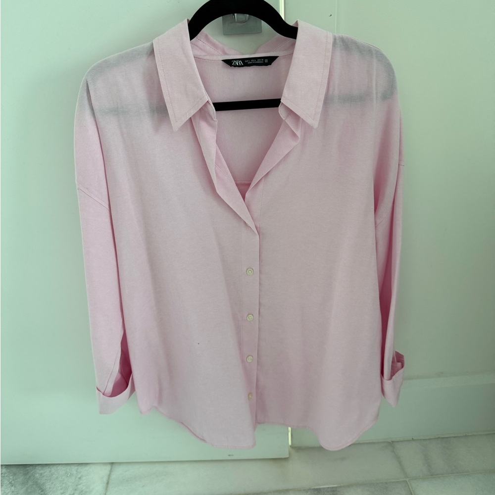 Zara Light Pink Button Down Shirt